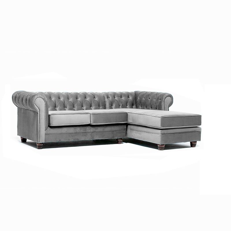BARRA DESIGN - SECCIONAL CHESTERFIELD DERECHO GRIS