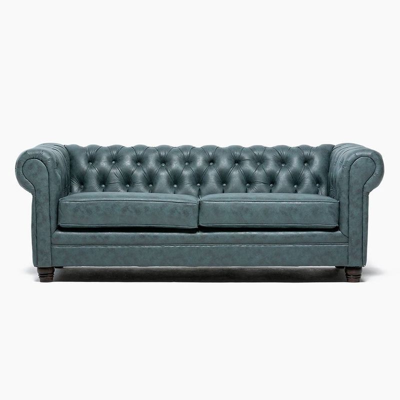 BARRA DESIGN - SOFA CHESTERFIELD 3C SKIN PETROLEO