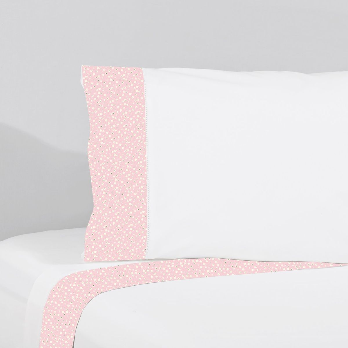 NINA HERRERA - Sábana Estampada Rositas Rosa 220 Hilos 1 Plaza