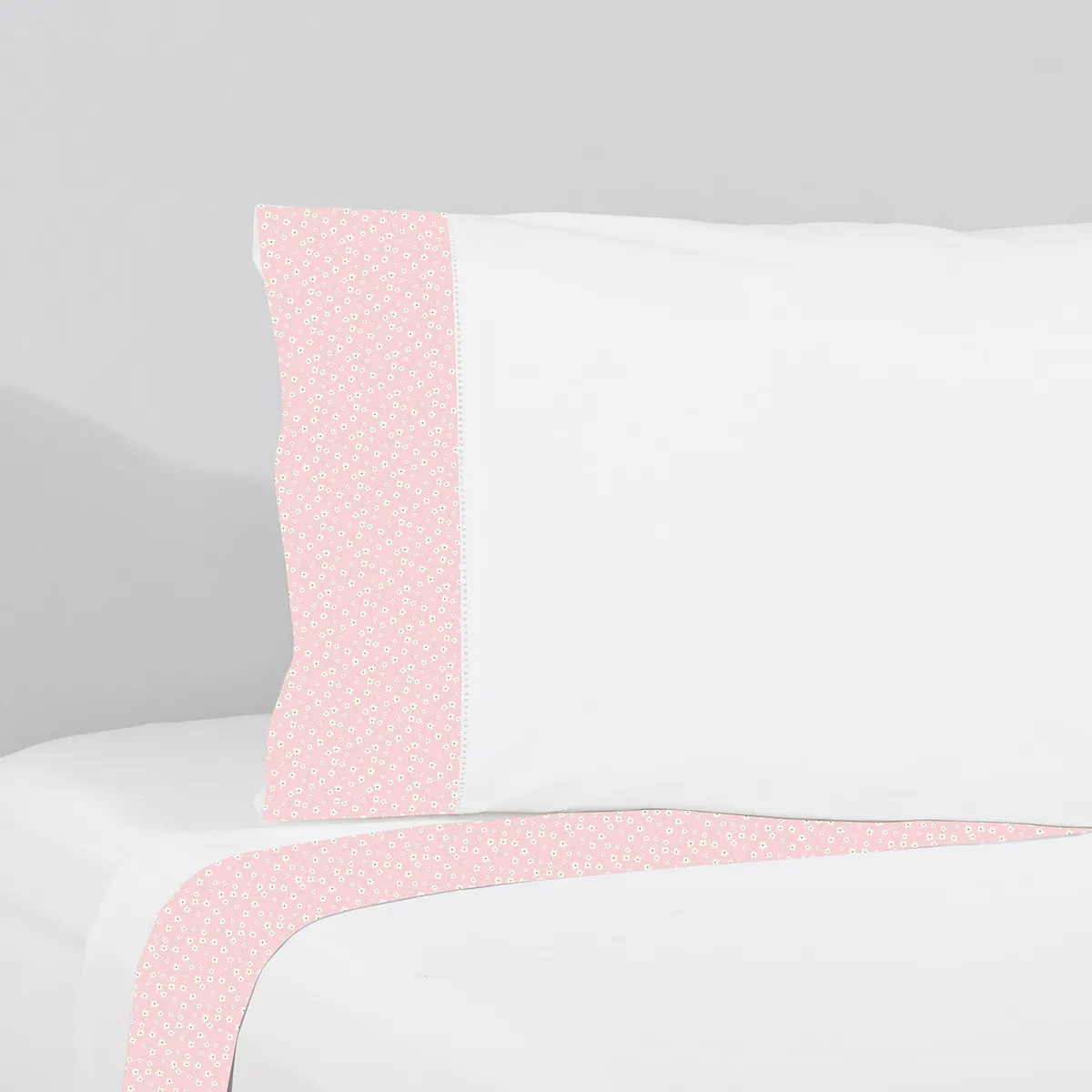 NINA HERRERA - Sábana Estampada Rositas Rosa 220 Hilos 1 Plaza