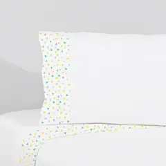 NINA HERRERA - Sábana Estampada Banderín Blanco 220 Hilos 1 Plaza