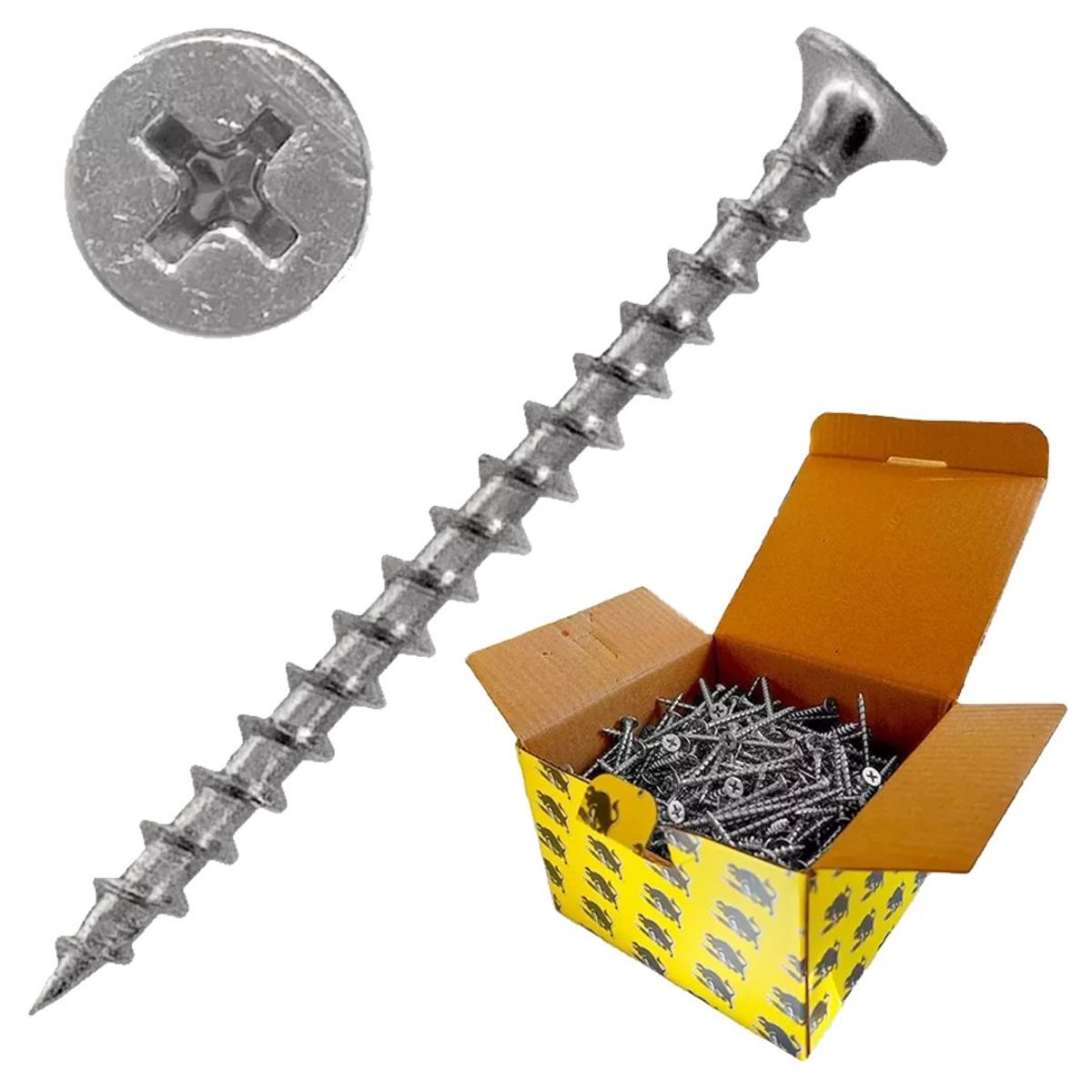 GENERICO - Tornillo Volcanita Punta Fina 6x1 12 Madera 1kg Crs