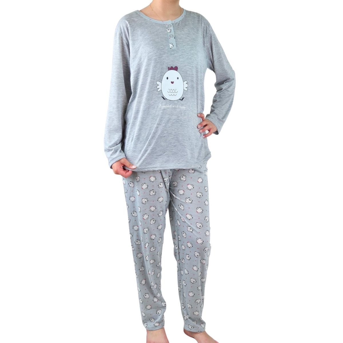 LIKE SHOP - Pijama Mujer Verano Manga Larga Y Pantalon 460