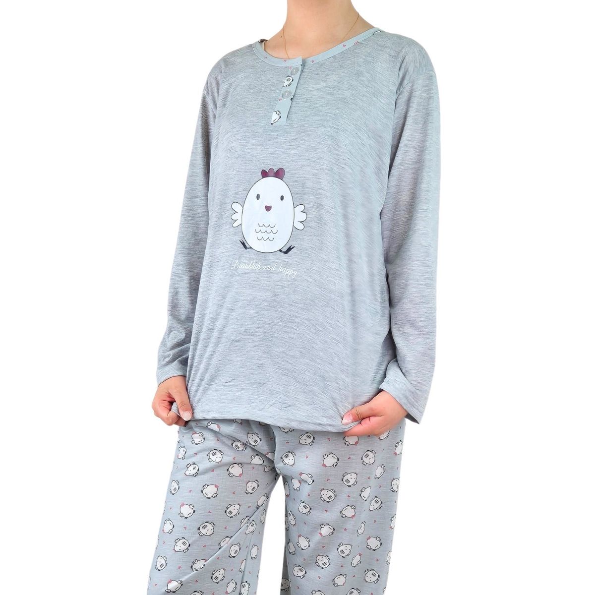 LIKE SHOP - Pijama Mujer Verano Manga Larga Y Pantalon 460