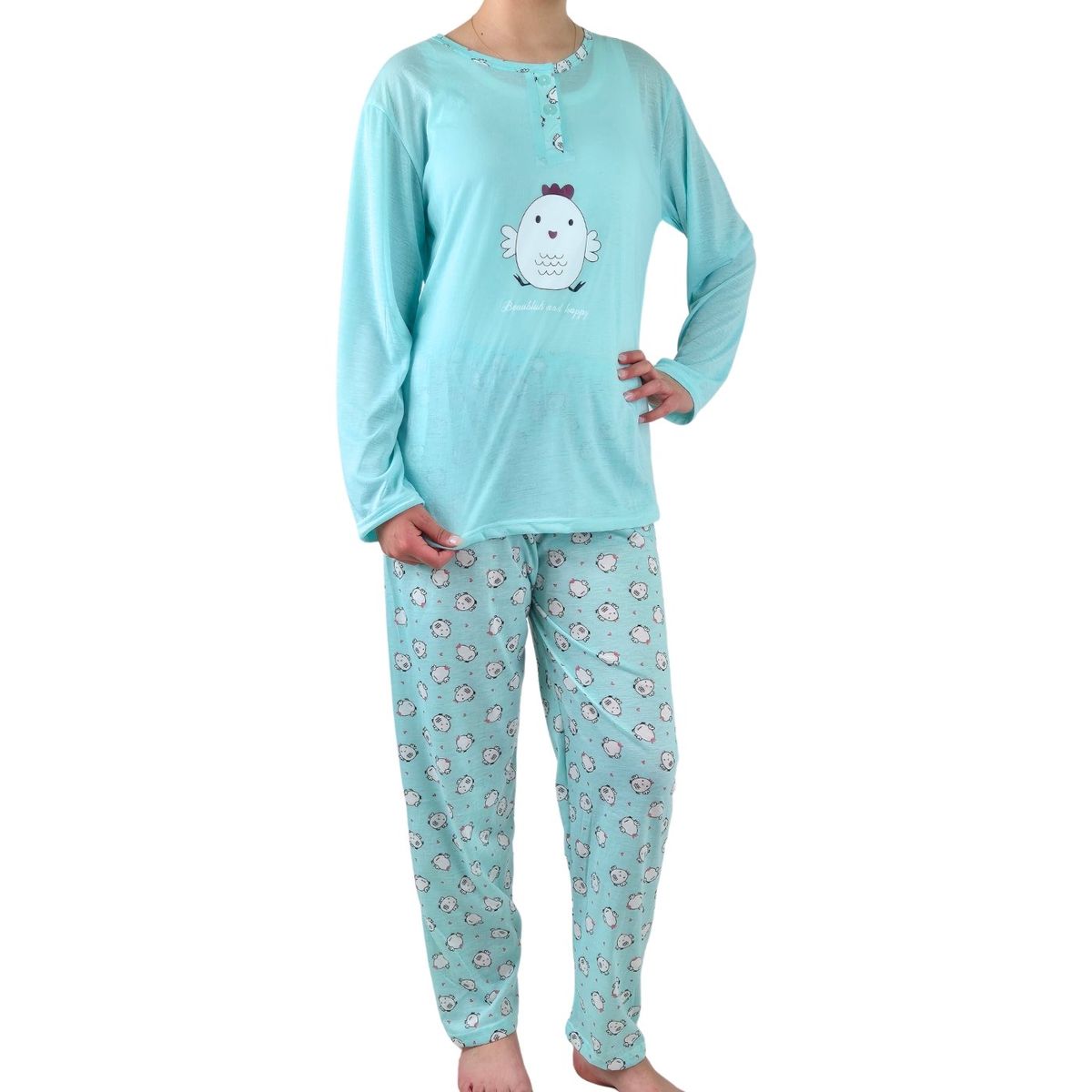 LIKE SHOP - Pijama Mujer Verano Manga Larga Y Pantalon 460