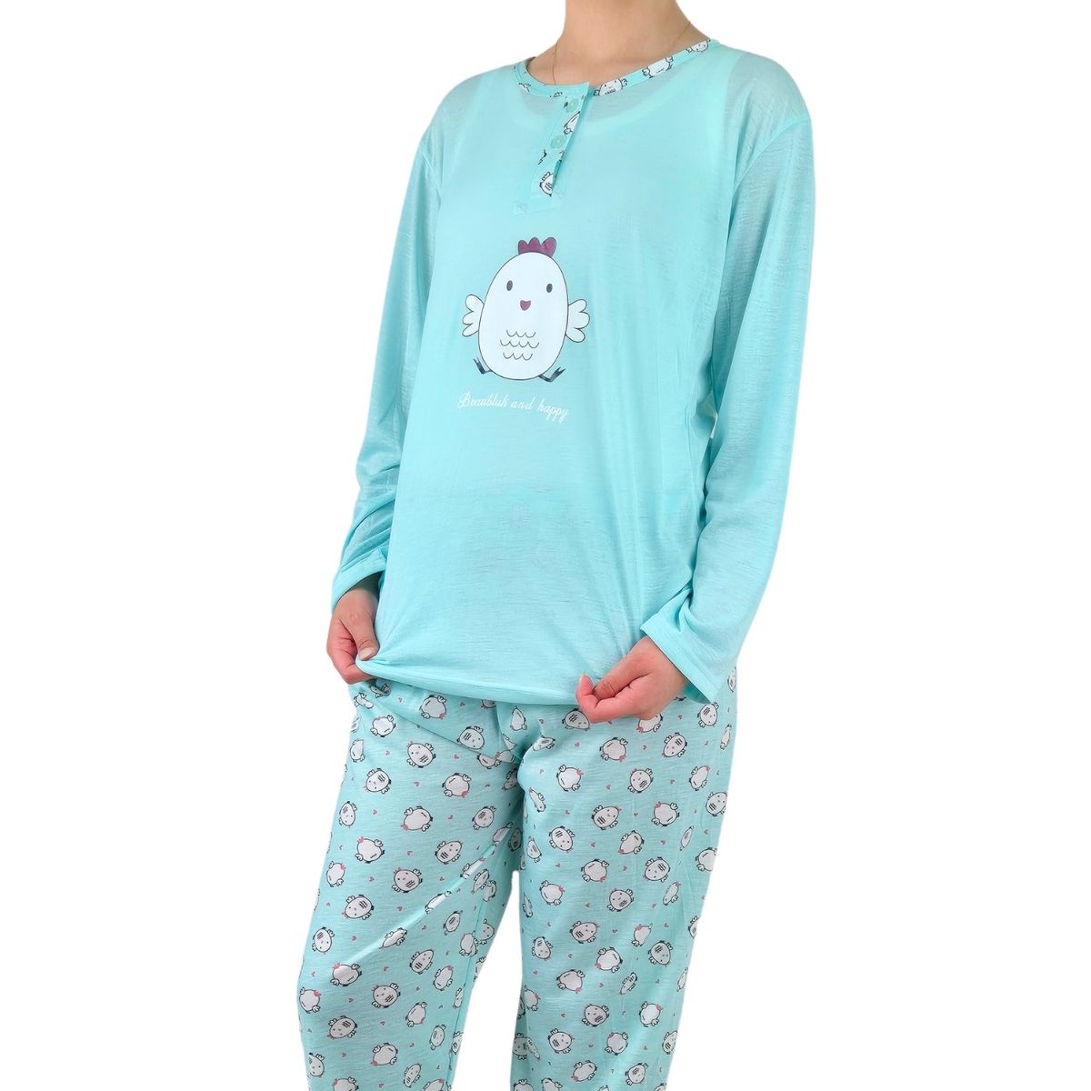 LIKE SHOP - Pijama Mujer Verano Manga Larga Y Pantalon 460