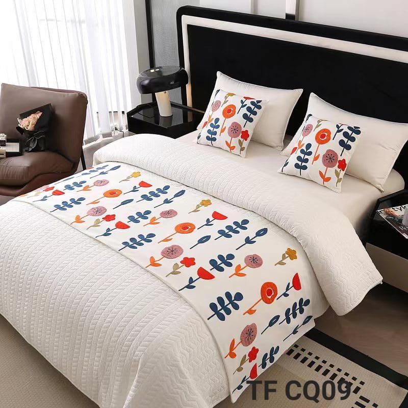 ANGELES DEL HOGAR - Pieceras Bordadas + 2 Fundas De Cojin 2 plazasKing
