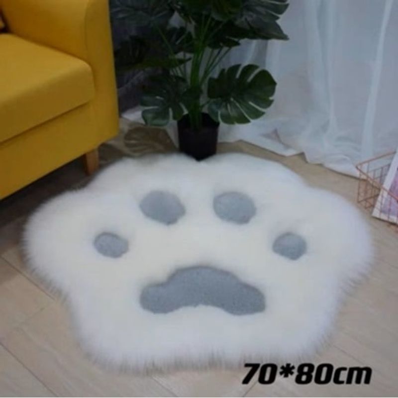 ANGELES DEL HOGAR - Alfombra de Patita de Perro Estilo Peluda 70x80cm