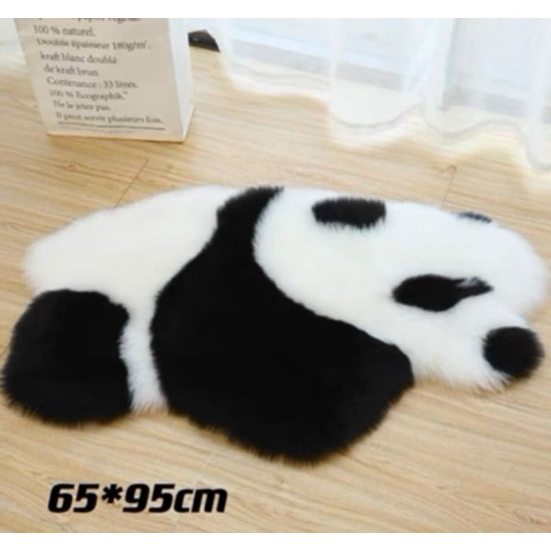 ANGELES DEL HOGAR - Alfombra de Panda Estilo Peluda 65x95cm