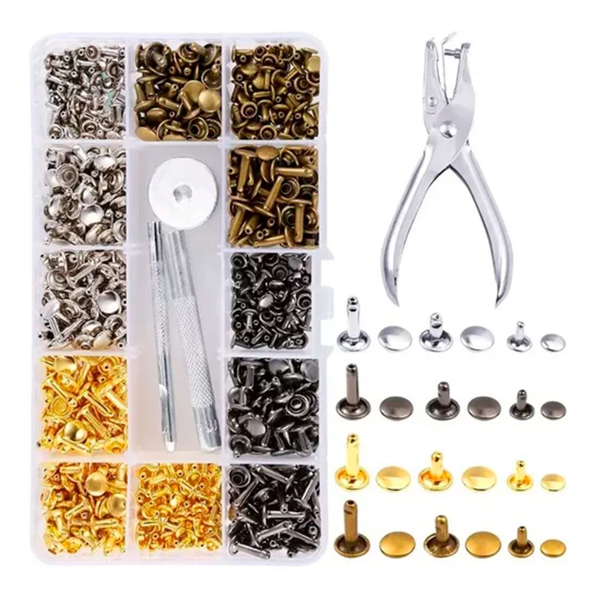 GENERICO - Remaches D/2 3 Tamaños 4 Colores