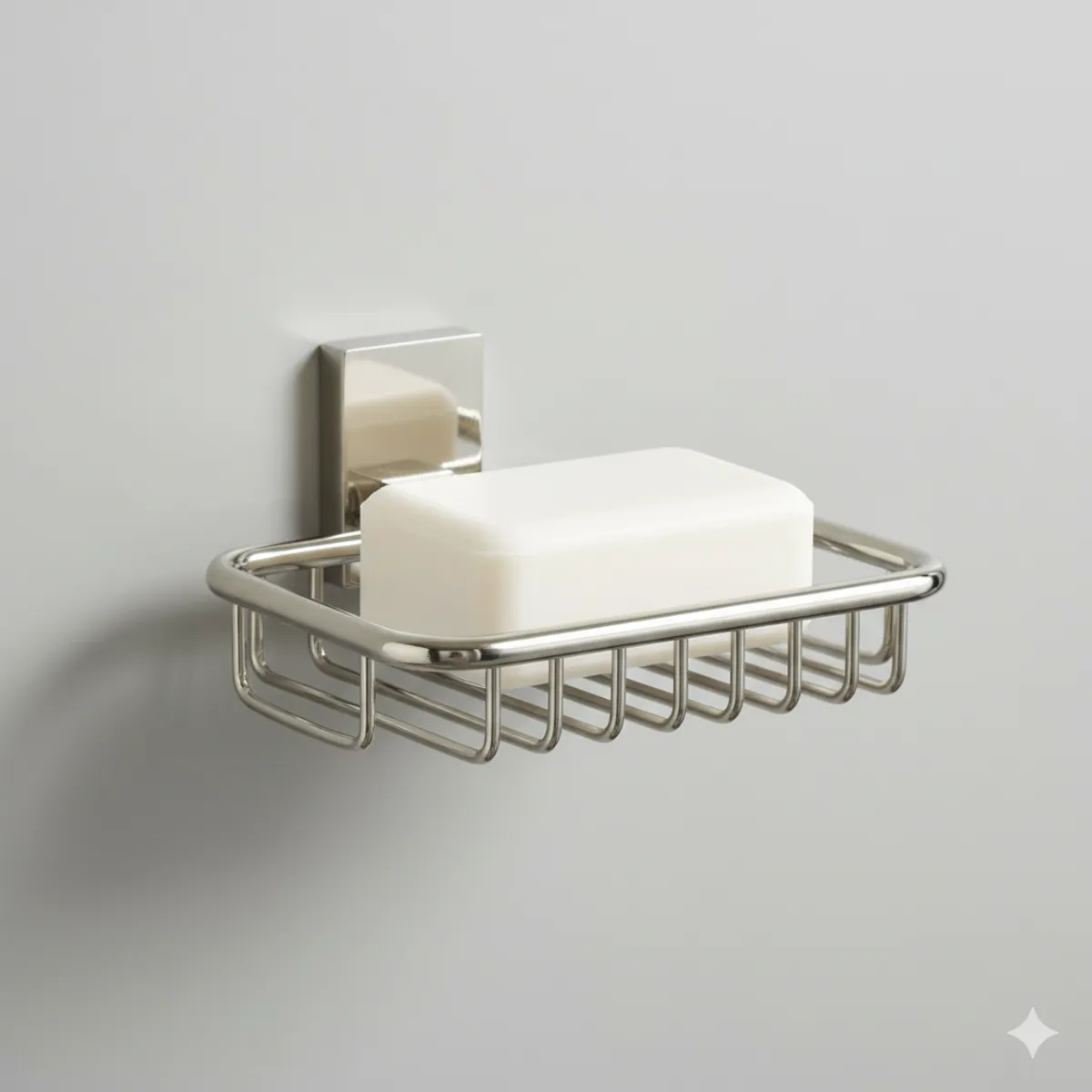 STRETTO - Porta Jabón Jabonera Soporte Base Para Jabón Taff Niquel Marca Stretto