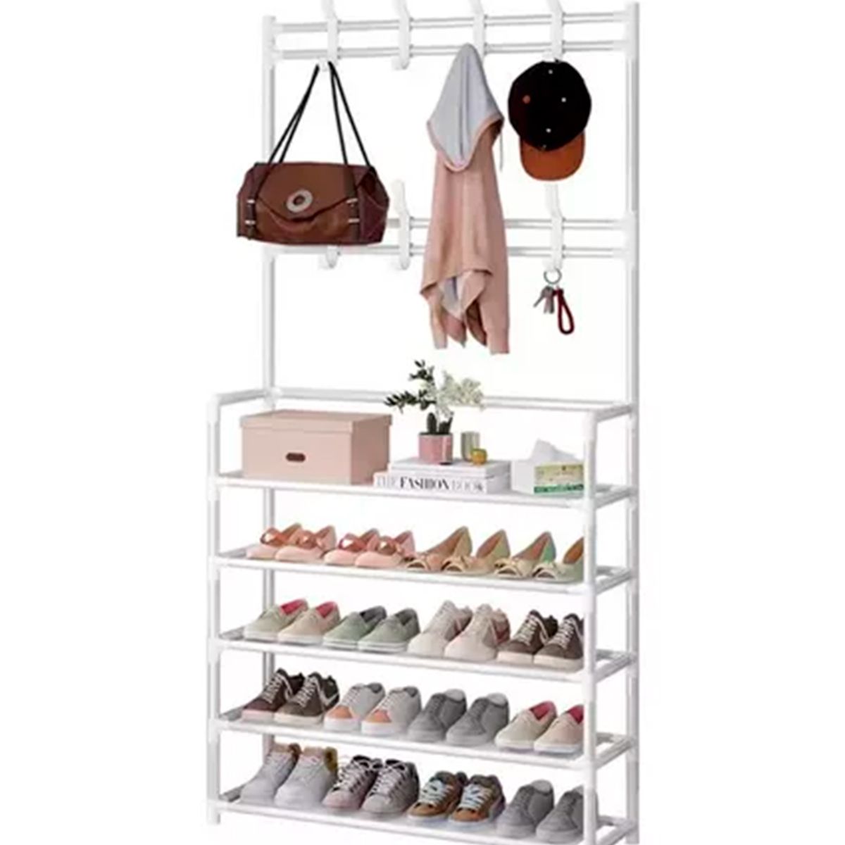 GENERICO - Organizador Zapatero Colgador 5 Niveles Blanco