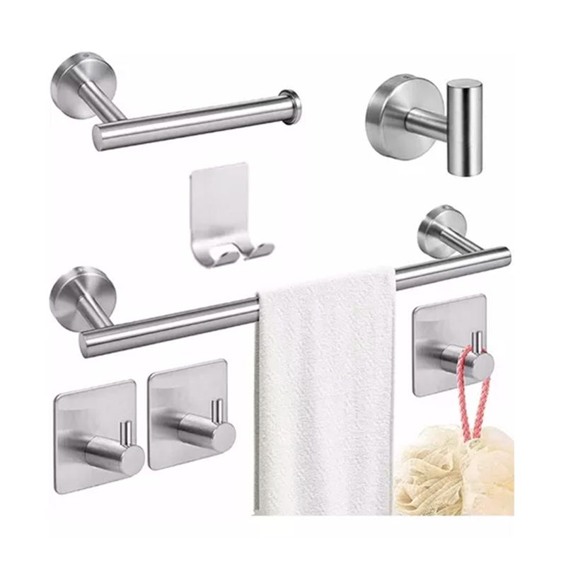 GENERICO - Set De 7 Accesorios De Baño Acero Inoxidable Plateado