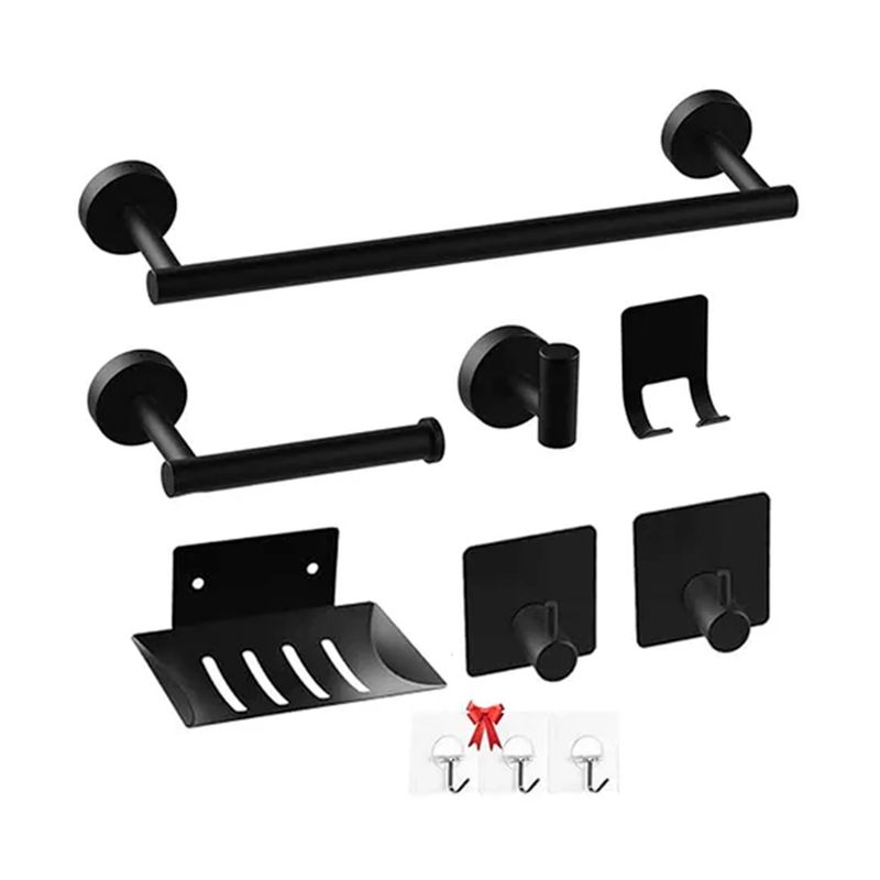 GENERICO - Set De 7 Accesorios De Baño Acero Inoxidable Negro