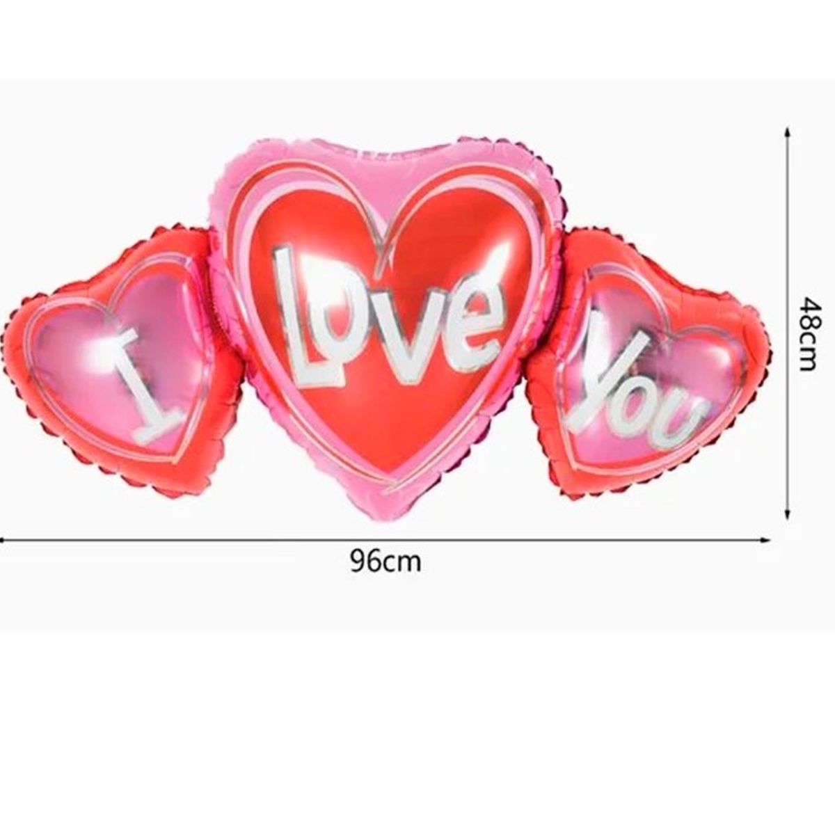 GENERICO - Set de Globos Corazón 96x48cm