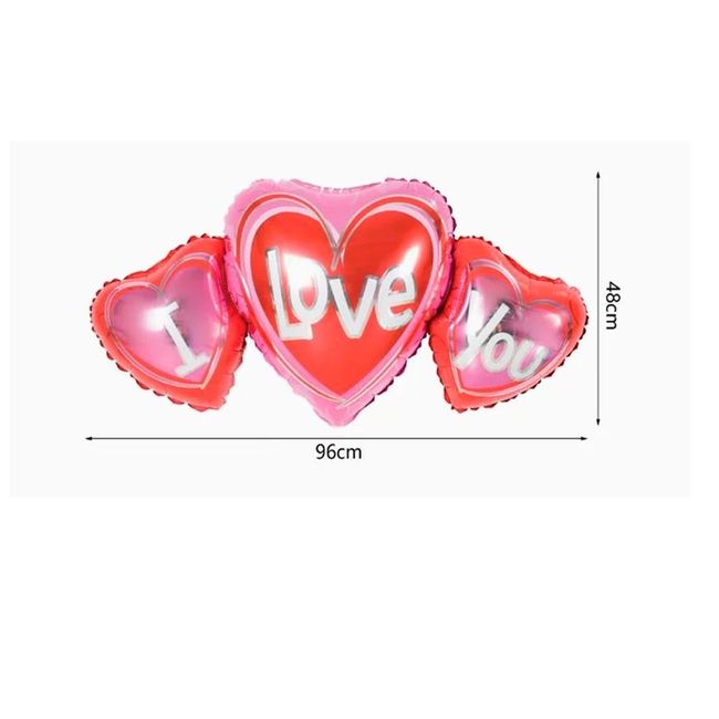 GENERICO - Set de Globos Corazón 96x48cm