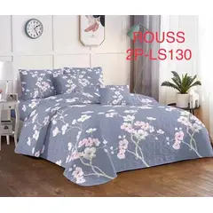 GENERICO - Cobertor Tipo Quilt de Verano / Cubrecamas 2 Plazas Floreado