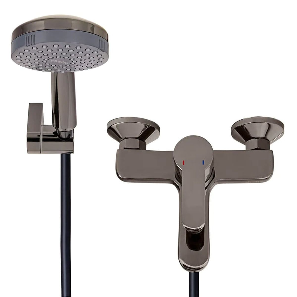 STRETTO - Monomando Para Tina Ducha Modelo Arona Negro Onyx Stretto