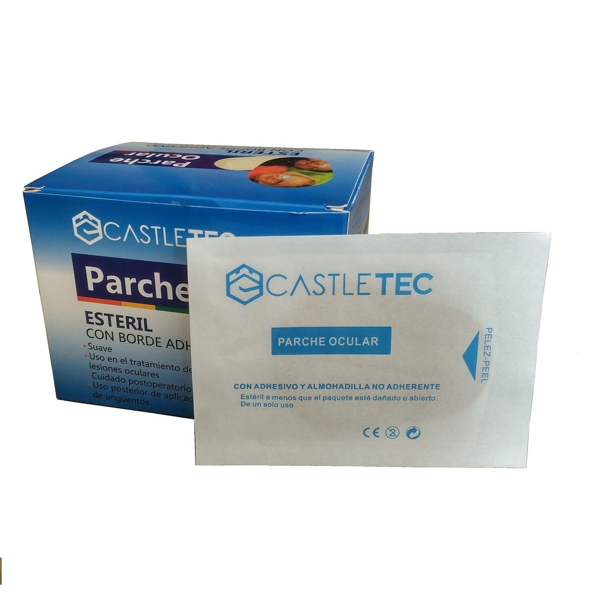 CASTLETEC - Parche ocular pack 100 unidades parche para ojos color piel