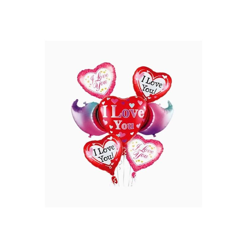 GENERICO - Set de Globos Corazon Con Alas Rojo