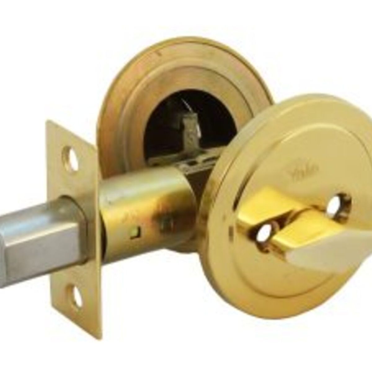 YALE - Cerrojo Auxiliar Llave/Perilla Bronce