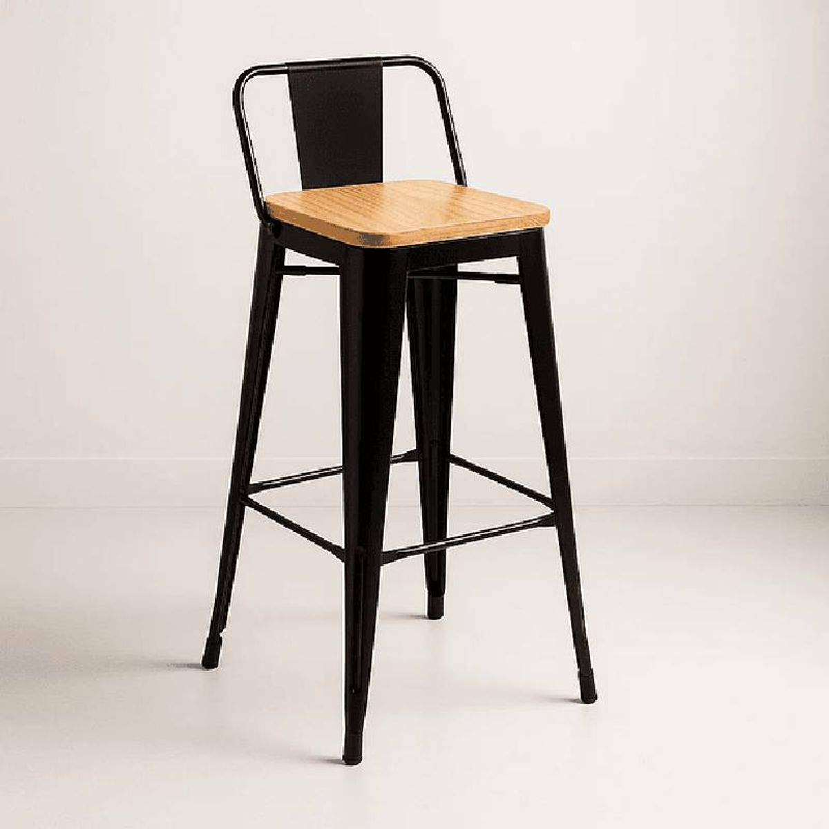 MOAD - Taburete Tolix con Asiento de Madera 77cm