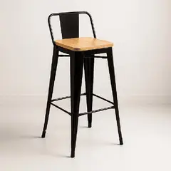MOAD - Taburete Tolix con Asiento de Madera 77cm