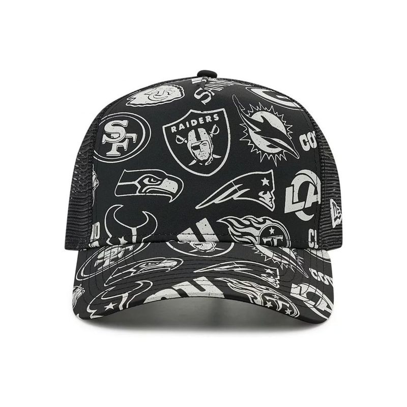 NEW ERA - Jockey Gorro Trucker Escudos NFL Negro New Era
