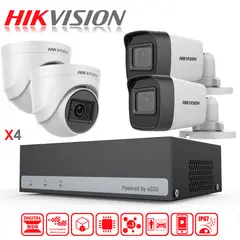 HIKVISION - Kit de Camaras de Seguridad + DVR 4CH eSSD 300GB