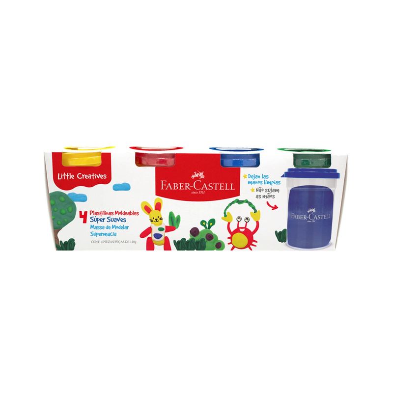 FABER-CASTELL - Plastilina Súpersuave Little Creative 140g x4