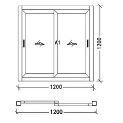 CASTLETEC - Ventana aluminio Termico RPT termopanel vidrio Templado 120x120cm