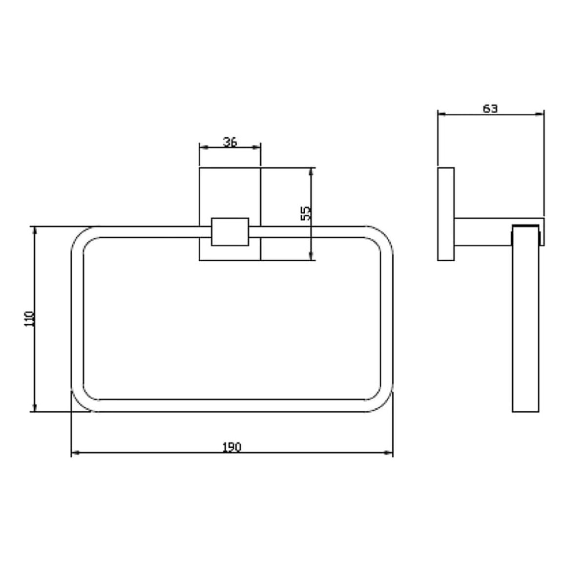 STRETTO - Ganchera Para Toallas Toallero Colgador Modelo Taff Stretto