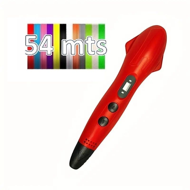 SMAFFOX - Boligrafo Lapiz impresora 3D SM-03 LCD con Filamentos 54 mts