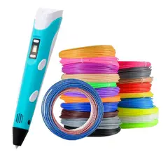 GENERICO - Lapiz impresora 3D 3D PEN-2 RP100B - Azul + filamentos 200m