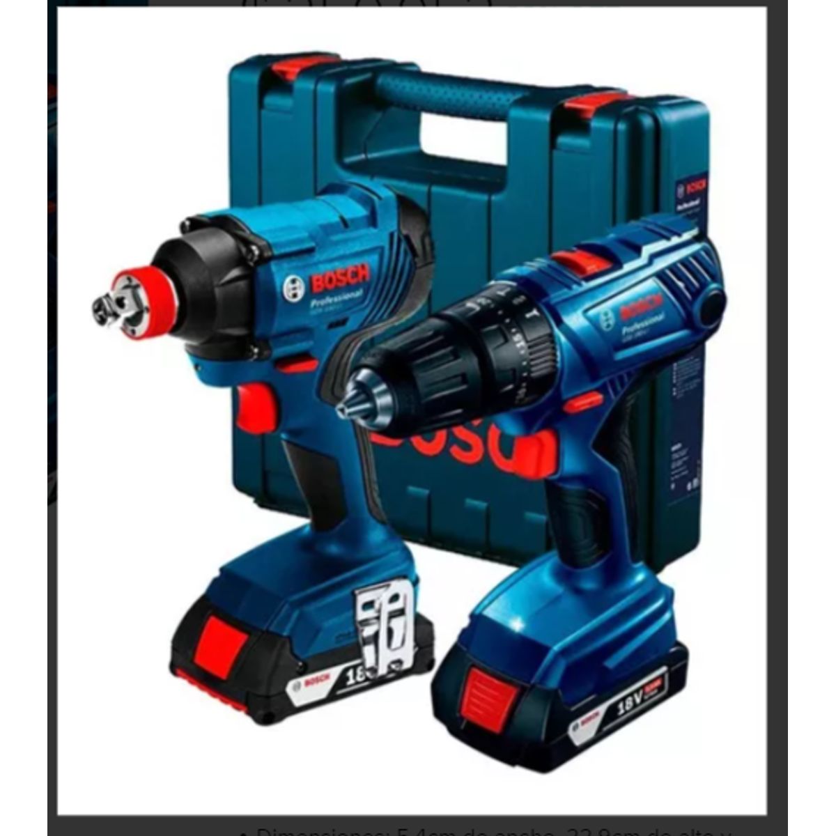 BOSCH - Taladro Percutor Gsb 180 + Llave De Impacto Gdx 180+maletín Color Azul