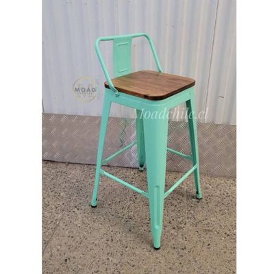 Imagen 2 del producto Taburete Tolix con Asiento de Madera Menta 77cm