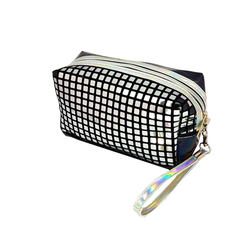 MISSI BEAUTY - Cosmetiquero Cuadros Victoria Plateado L