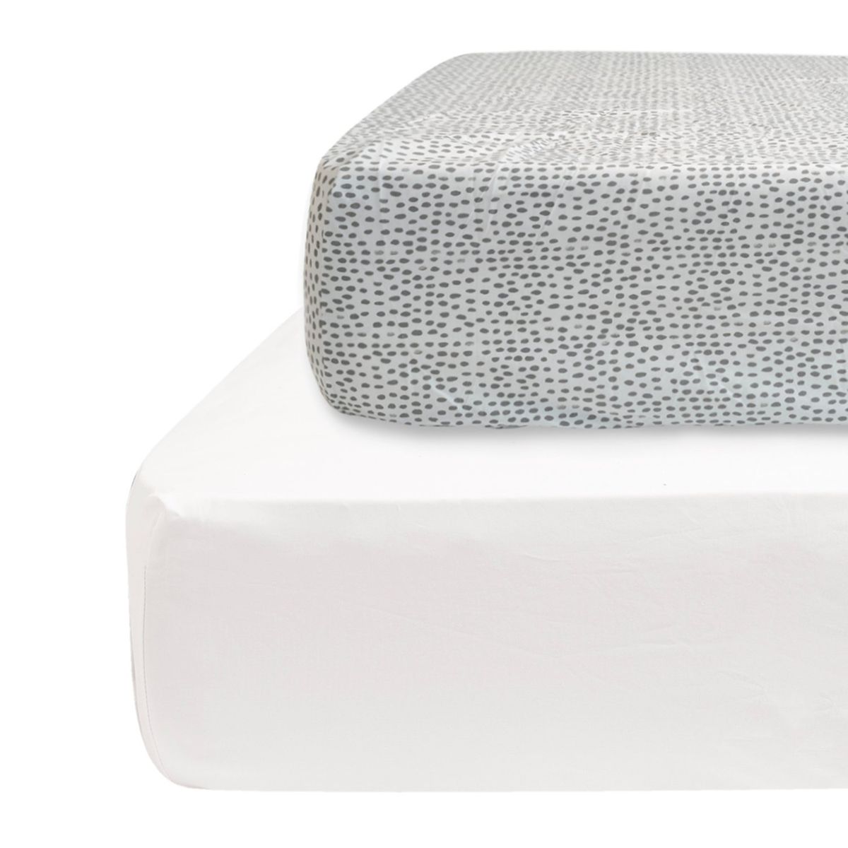 NINA HERRERA - Pack 2 Sábana Bajera Punto Gris y Lisa Blanca Cuna