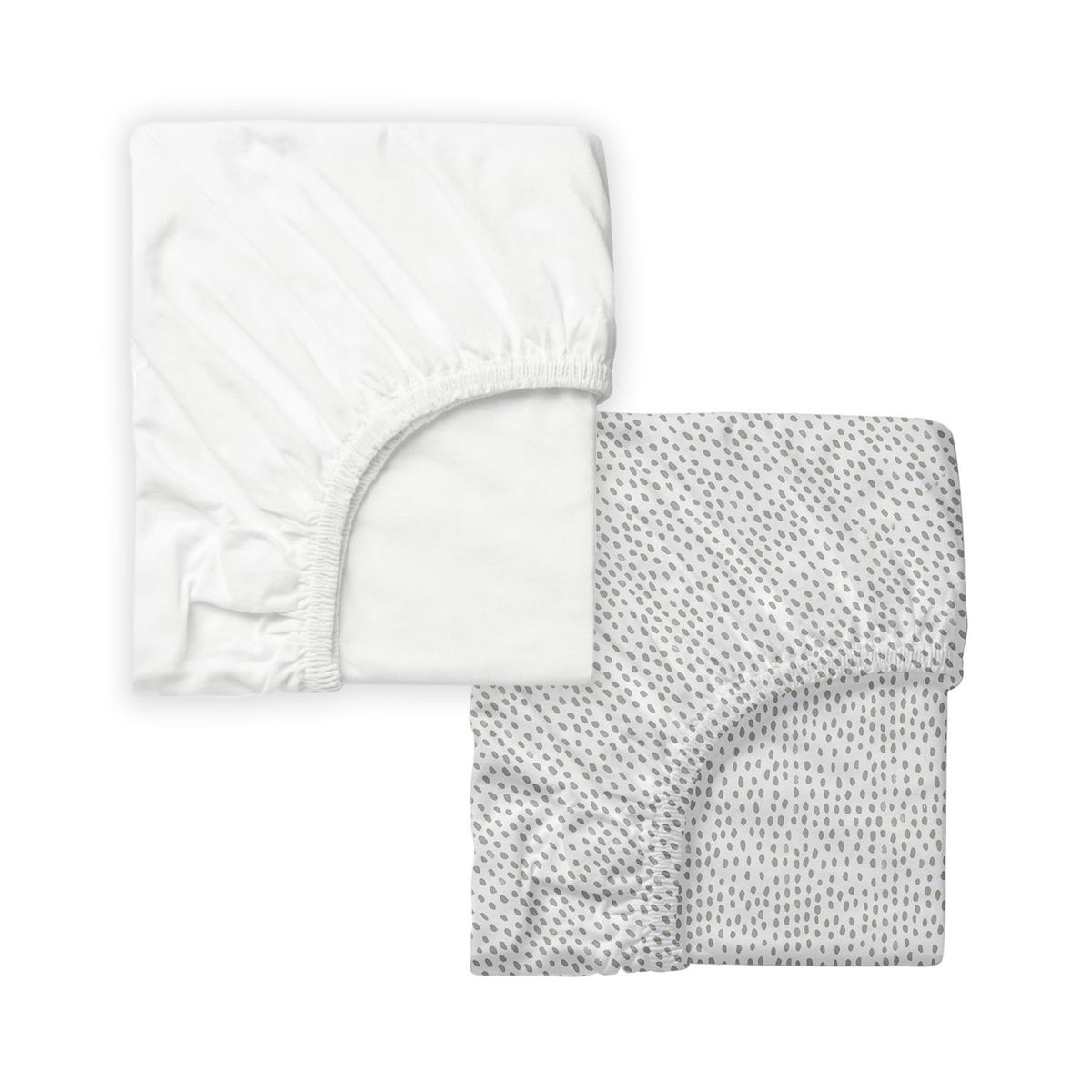 NINA HERRERA - Pack 2 Sábana Bajera Punto Gris y Lisa Blanca Cuna