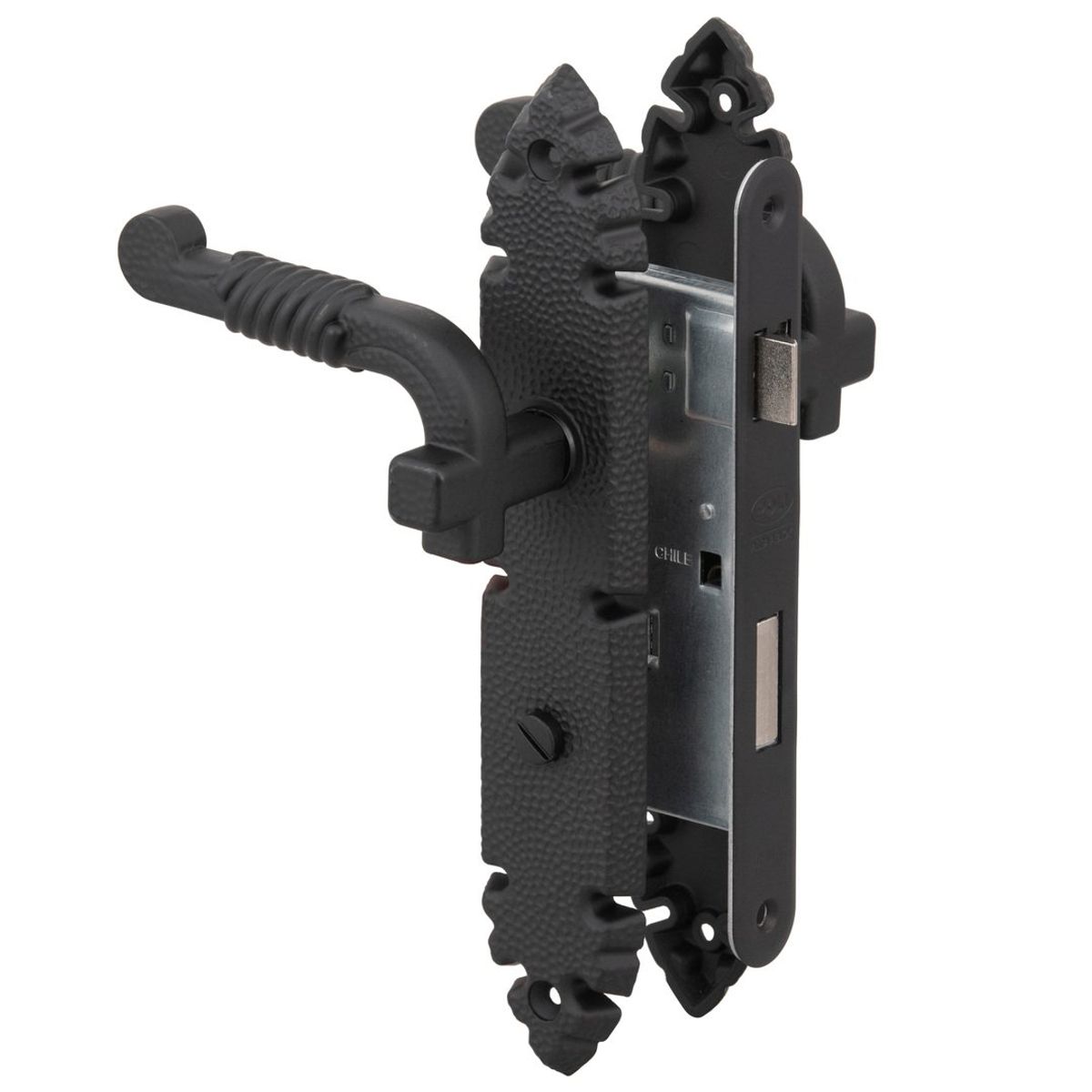 POLI - Cerradura Embutida Rústica B40 Manilla Baño