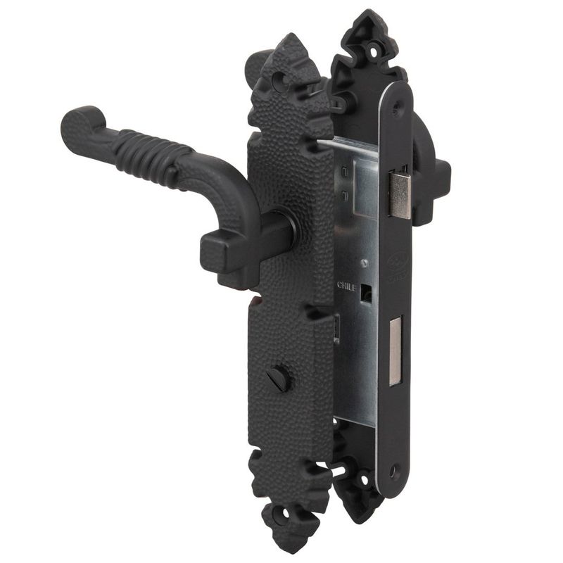 POLI - Cerradura Embutida Rústica B40 Manilla Baño