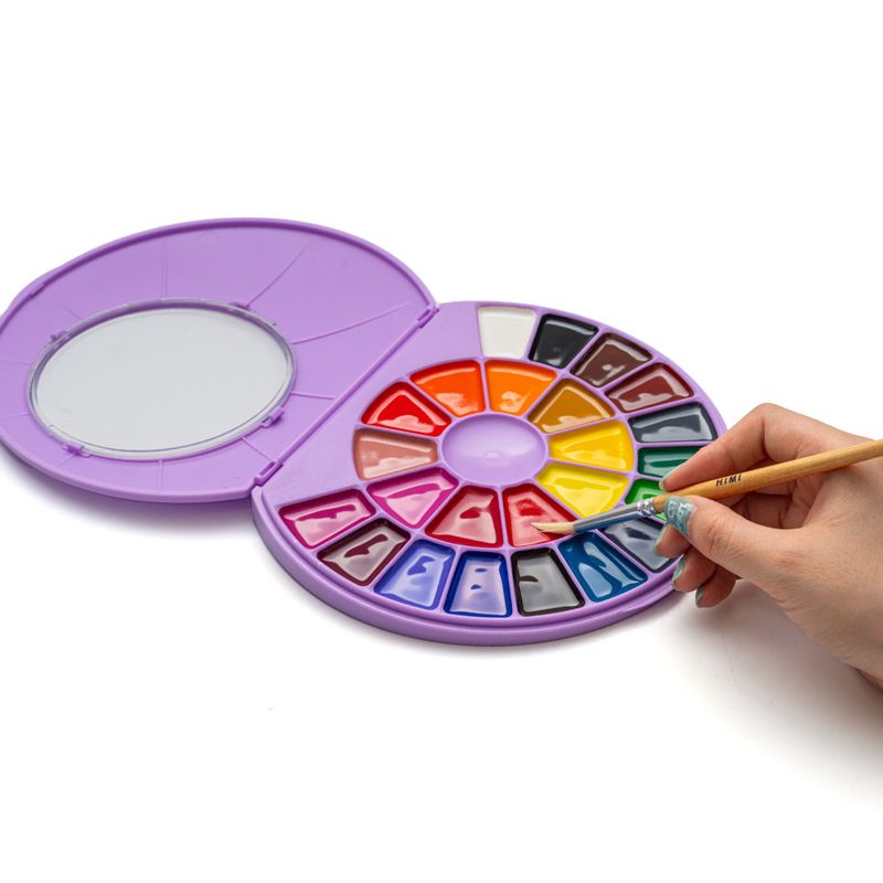 HIMI - Set himi 24 pintura sólida semi humedad ( estuche morado)