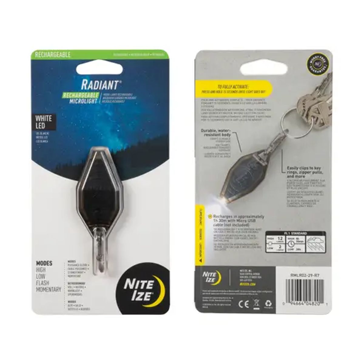 NITE IZE - Llavero Radiant Microlight LED negro Nite ize