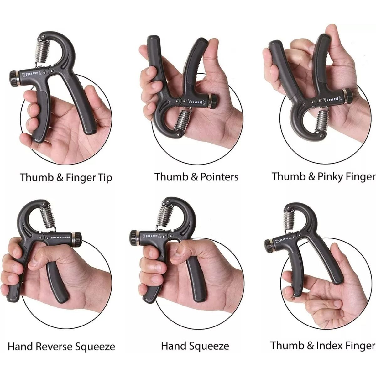 IMPORTCLICK - Kit Ejercitador Fortalecedor Manos 5 Pcs Ajustable