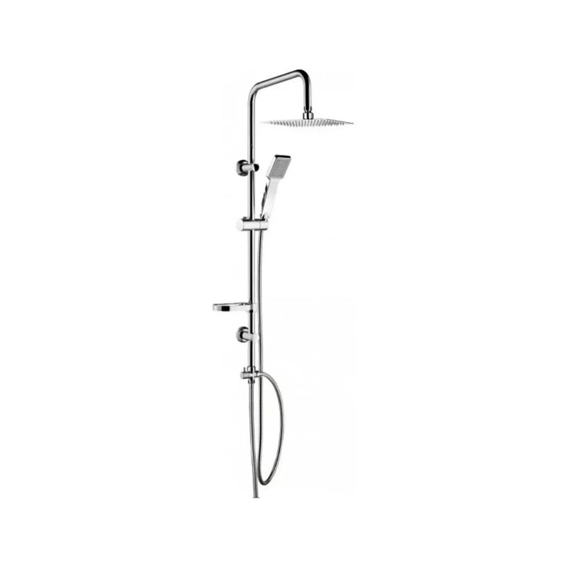 IMPORTCLICK - Columna Ducha Plato Plano Moderna Metal Cromado - Plateado