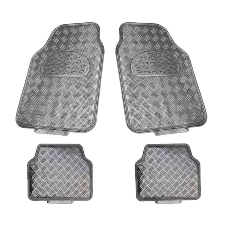 Alfombra Auto Goma Tuning 4 Piezas Negro Carbon