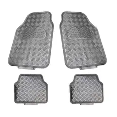 IMPORTCLICK - Alfombra Auto Goma Tuning 4 Piezas Negro Carbón