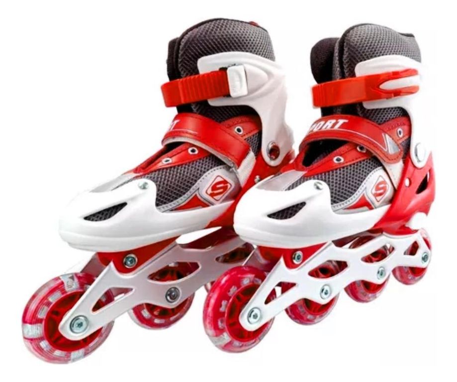 Patines Roller Linea Juveniles Ajustable Rojo L