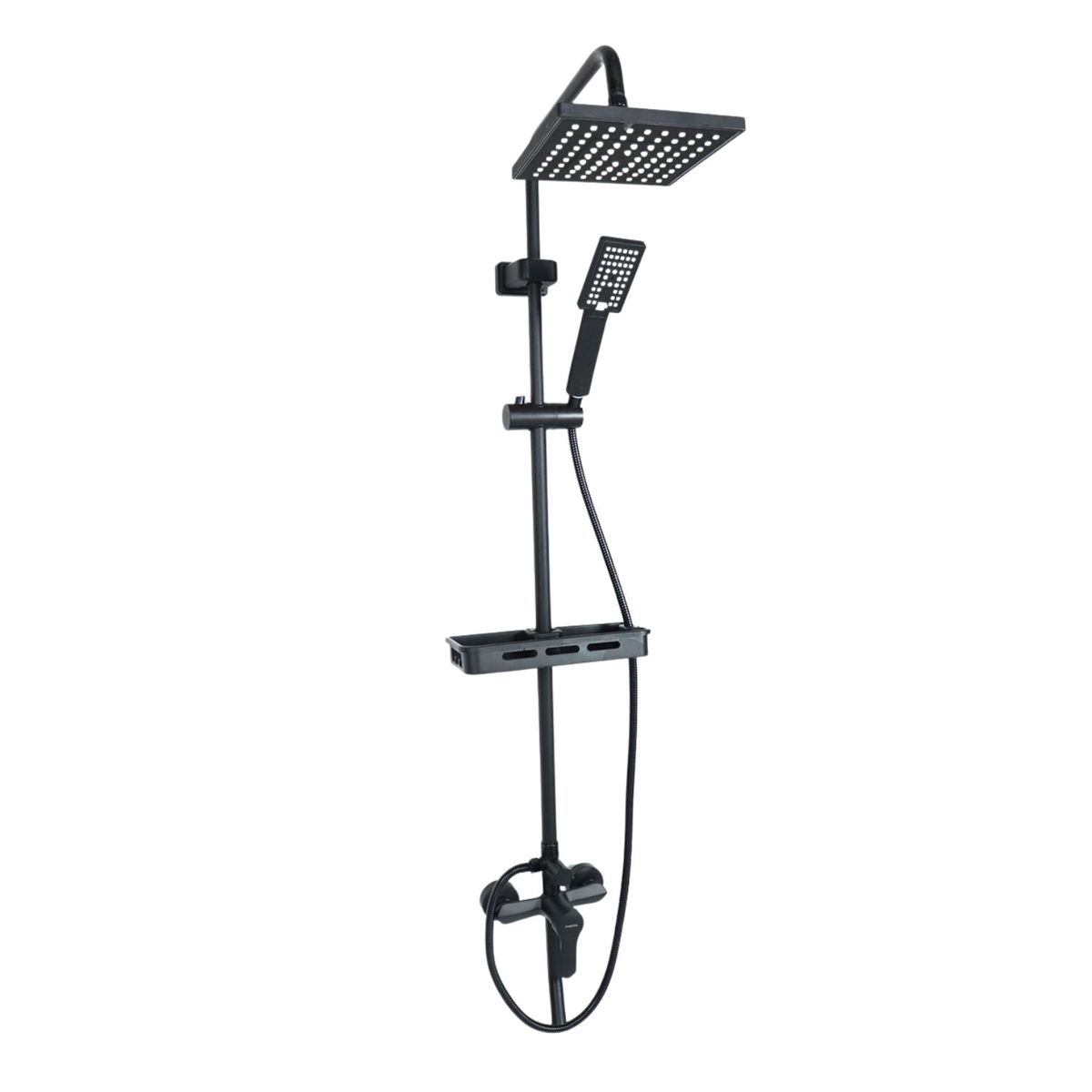 IMPORTCLICK - Ducha Columna Llave Monomando Moderna Cuadrada Acero Negro