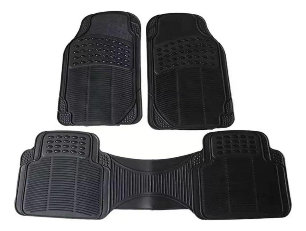 Set 3 Pisos Goma Auto Vehiculos Universal Negro
